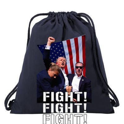 Trump Fist Pumped Fight Pray For Trump America Drawstring Bag