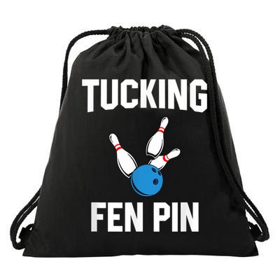 Tucking Fen Pin Funny Bowling Drawstring Bag