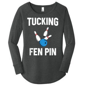 Tucking Fen Pin Funny Bowling Women's Perfect Tri Tunic Long Sleeve Shirt