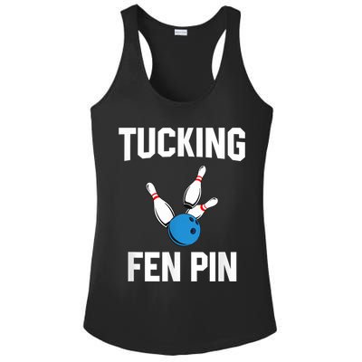 Tucking Fen Pin Funny Bowling Ladies PosiCharge Competitor Racerback Tank
