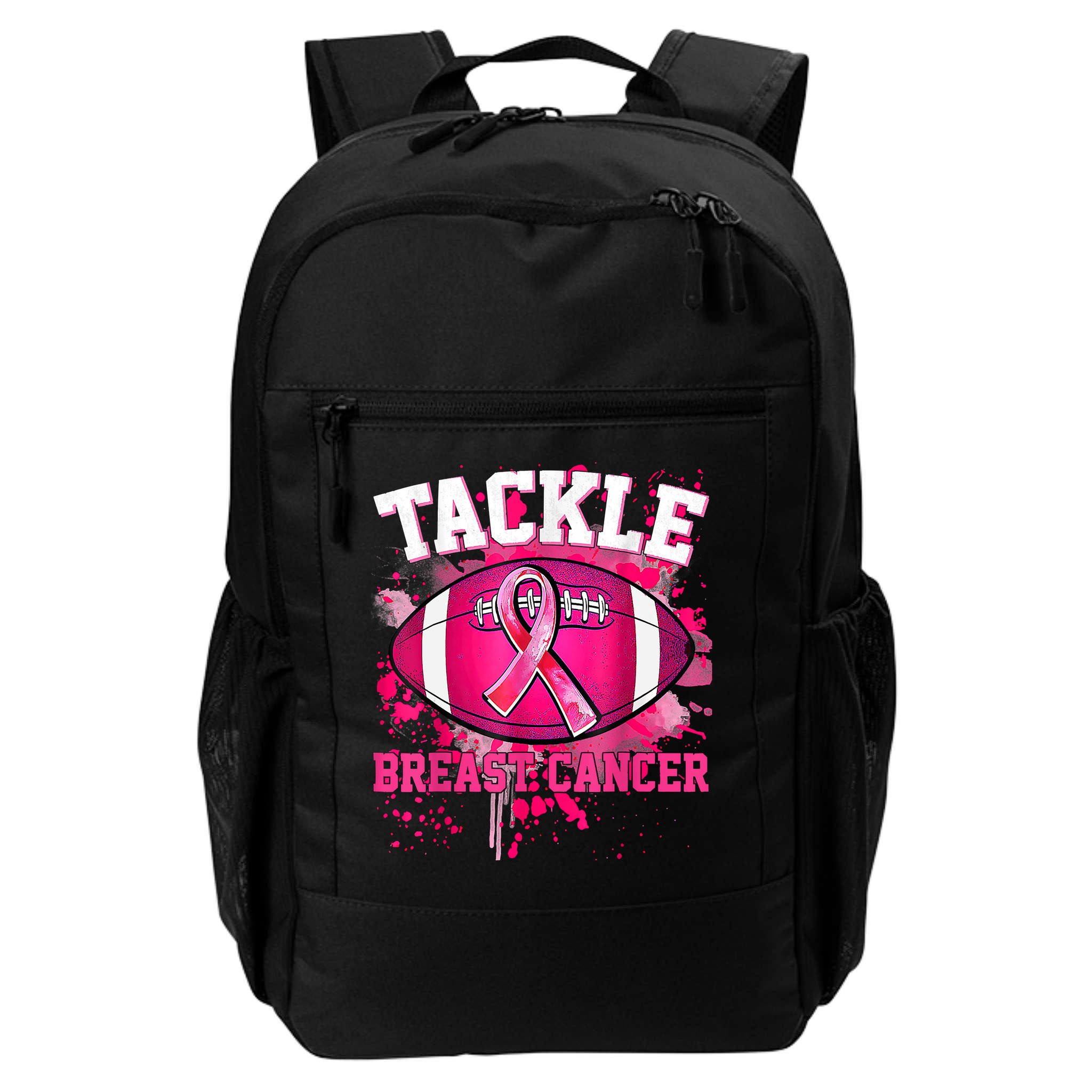 Tackle Football Pink Ribbon Breast Cancer Awareness Backpack