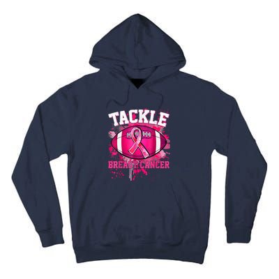 Tackle Football Pink Ribbon Breast Cancer Awareness Tall Hoodie