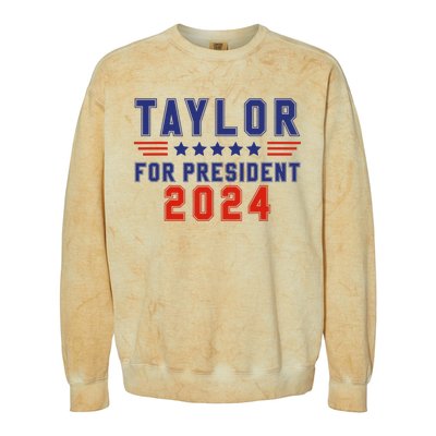 Taylor For President 2024 Funny Taylor First Name Colorblast Crewneck Sweatshirt