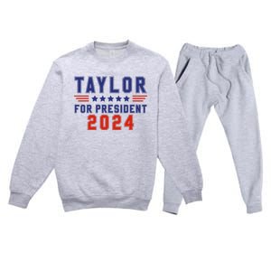 Taylor For President 2024 Funny Taylor First Name Premium Crewneck Sweatsuit Set