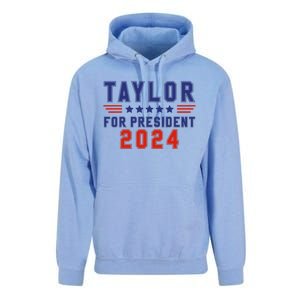 Taylor For President 2024 Funny Taylor First Name Unisex Surf Hoodie