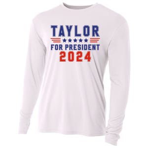 Taylor For President 2024 Funny Taylor First Name Cooling Performance Long Sleeve Crew