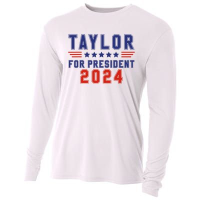 Taylor For President 2024 Funny Taylor First Name Cooling Performance Long Sleeve Crew