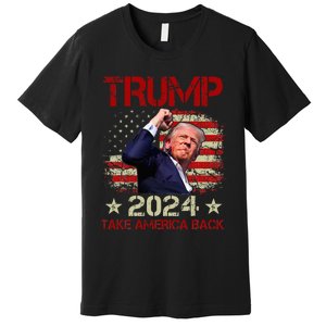 Trump Fist Pump Shot At Trump 2024 Trump Survives Rally Premium T-Shirt