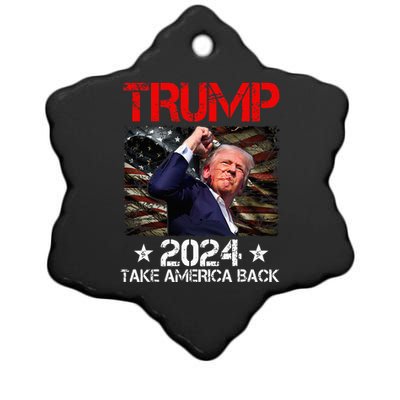 Trump Fist Pump Shot At Trump 2024 Trump Survives Rally Ceramic Star Ornament