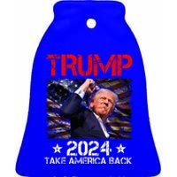 Trump Fist Pump Shot At Trump 2024 Trump Survives Rally Ceramic Bell Ornament