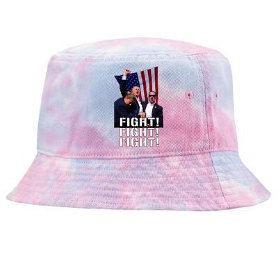 Trump Fist Pump Shot At Trump 2024 Trump Survives Rally Tie-Dyed Bucket Hat