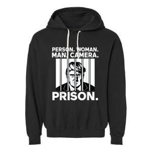 Trump For Prison 2024 Support Trump 4th Of July Garment-Dyed Fleece Hoodie