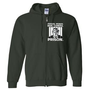 Trump For Prison 2024 Support Trump 4th Of July Full Zip Hoodie