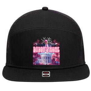 Trump Firework Pink DaddyS Home Trump 2024 7 Panel Mesh Trucker Snapback Hat