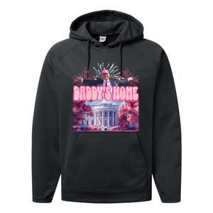 Trump Firework Pink DaddyS Home Trump 2024 Performance Fleece Hoodie