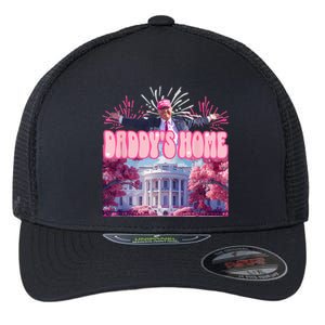 Trump Firework Pink DaddyS Home Trump 2024 Flexfit Unipanel Trucker Cap