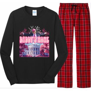 Trump Firework Pink DaddyS Home Trump 2024 Long Sleeve Pajama Set