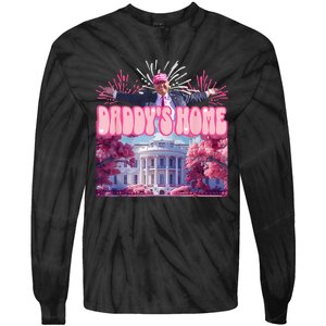 Trump Firework Pink DaddyS Home Trump 2024 Tie-Dye Long Sleeve Shirt