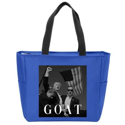 Trump Fist Pump Butler Rally Patriotic Goat Trump Zip Tote Bag
