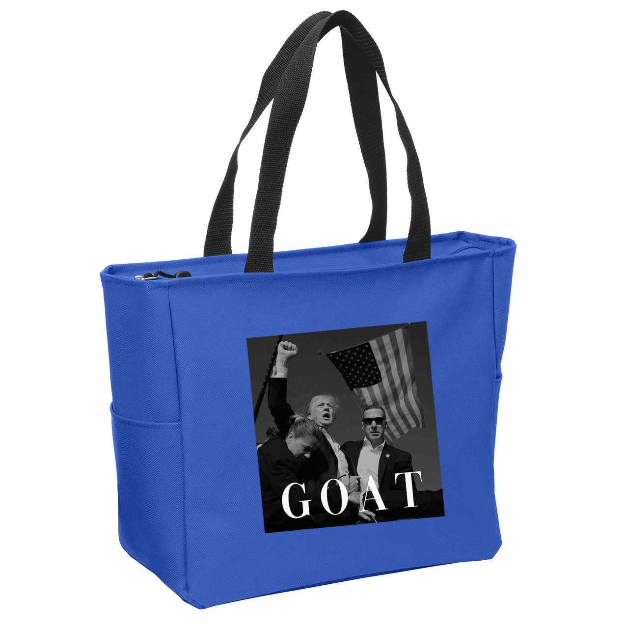 Trump Fist Pump Butler Rally Patriotic Goat Trump Zip Tote Bag
