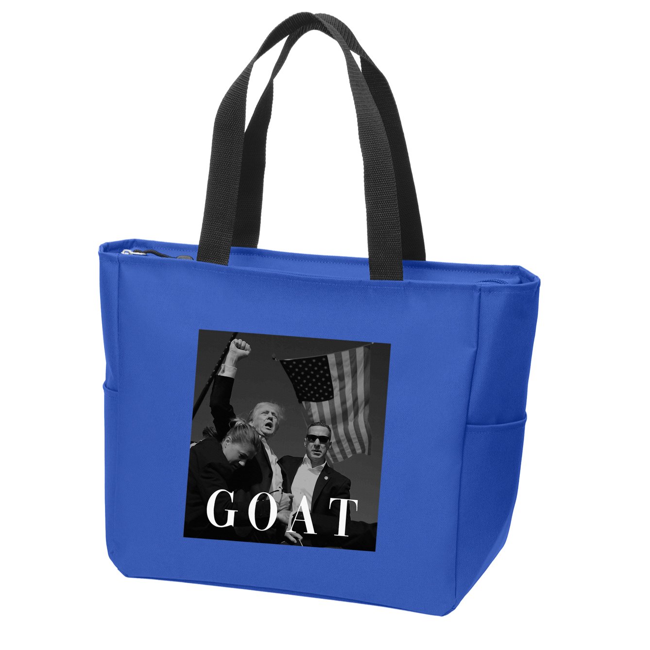 Trump Fist Pump Butler Rally Patriotic Goat Trump Zip Tote Bag