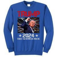 Trump Fist Pump Shot At Trump 2024 Trump Survives Rally Premium Sweatshirt