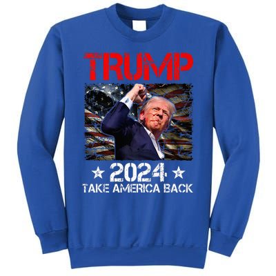 Trump Fist Pump Shot At Trump 2024 Trump Survives Rally Premium Sweatshirt