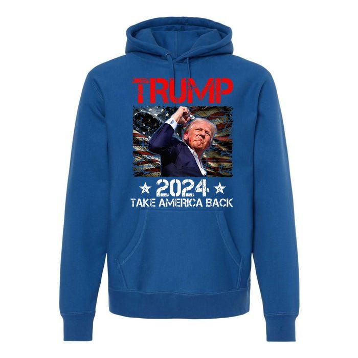 Trump Fist Pump Shot At Trump 2024 Trump Survives Rally Premium Premium Hoodie