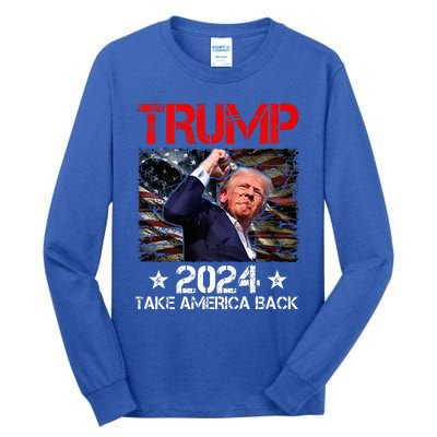 Trump Fist Pump Shot At Trump 2024 Trump Survives Rally Premium Tall Long Sleeve T-Shirt