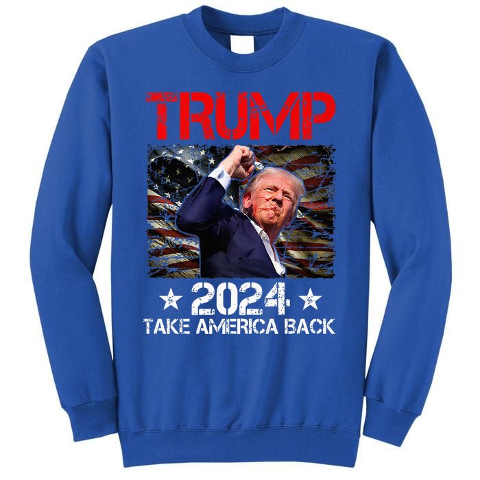 Trump Fist Pump Shot At Trump 2024 Trump Survives Rally Premium Tall Sweatshirt