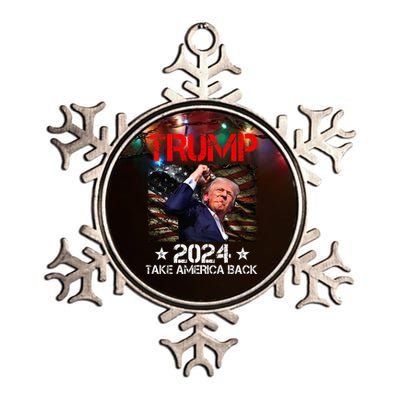 Trump Fist Pump Shot At Trump 2024 Trump Survives Rally Premium Metallic Star Ornament