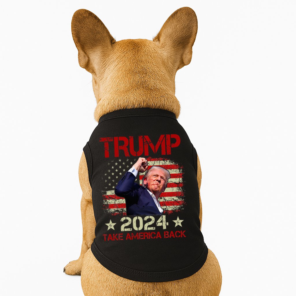 Trump Fist Pump Shot At Trump 2024 Trump Survives Rally Doggie Tank
