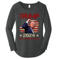 Trump Fist Pump Shot At Trump 2024 Trump Survives Rally Women's Perfect Tri Tunic Long Sleeve Shirt