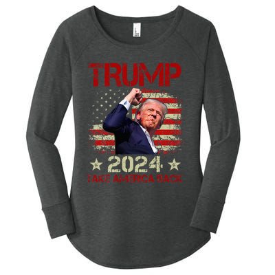 Trump Fist Pump Shot At Trump 2024 Trump Survives Rally Women's Perfect Tri Tunic Long Sleeve Shirt