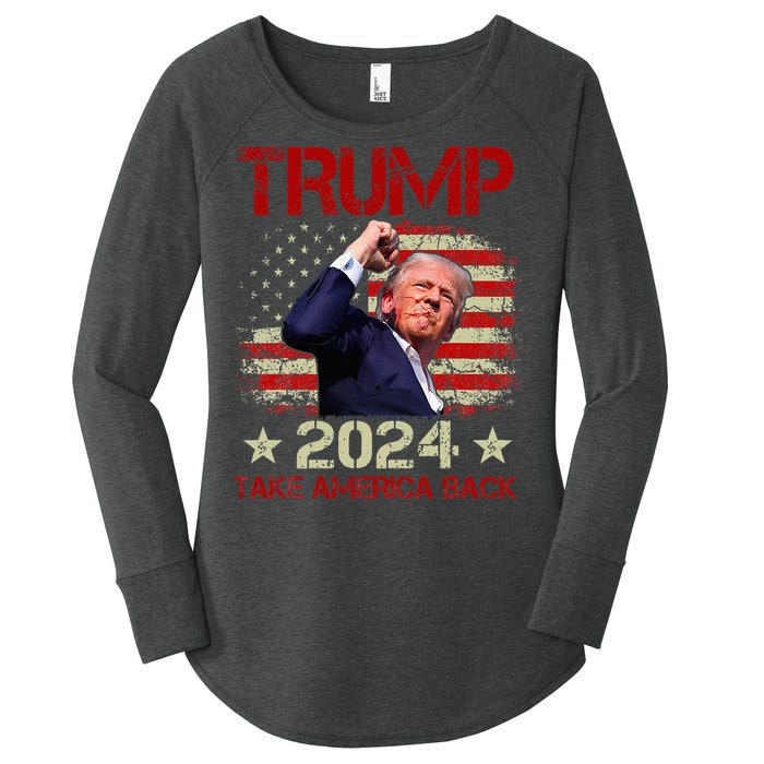 Trump Fist Pump Shot At Trump 2024 Trump Survives Rally Women's Perfect Tri Tunic Long Sleeve Shirt