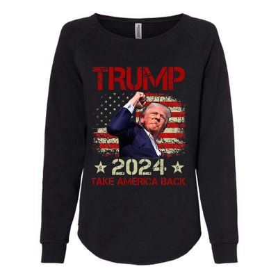 Trump Fist Pump Shot At Trump 2024 Trump Survives Rally Womens California Wash Sweatshirt