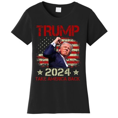 Trump Fist Pump Shot At Trump 2024 Trump Survives Rally Women's T-Shirt