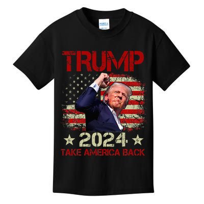 Trump Fist Pump Shot At Trump 2024 Trump Survives Rally Kids T-Shirt