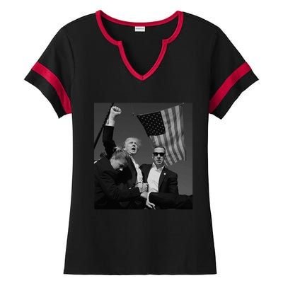 Trump Fist Pump Ladies Halftime Notch Neck Tee