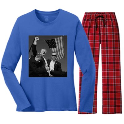 Trump Fist Pump Women's Long Sleeve Flannel Pajama Set 