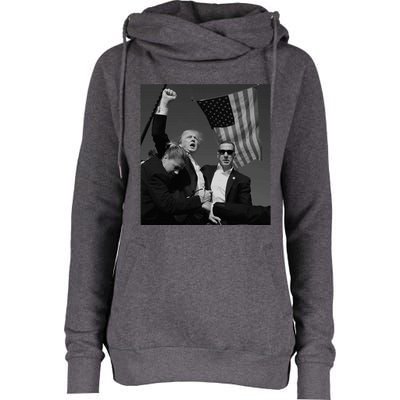 Trump Fist Pump Womens Funnel Neck Pullover Hood