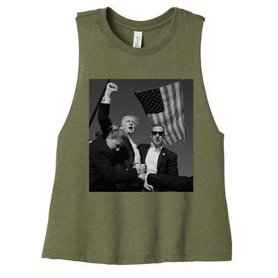 Trump Fist Pump Women's Racerback Cropped Tank