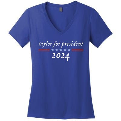 Taylor For President 2024 Women's V-Neck T-Shirt