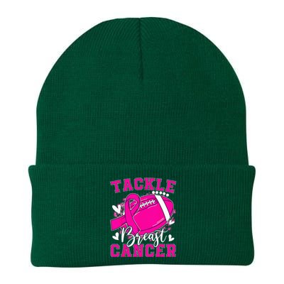 Tackle Football Pink Ribbon Breast Cancer Awareness Kids Knit Cap Winter Beanie