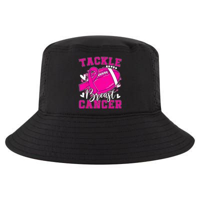 Tackle Football Pink Ribbon Breast Cancer Awareness Kids Cool Comfort Performance Bucket Hat