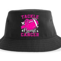 Tackle Football Pink Ribbon Breast Cancer Awareness Kids Sustainable Bucket Hat