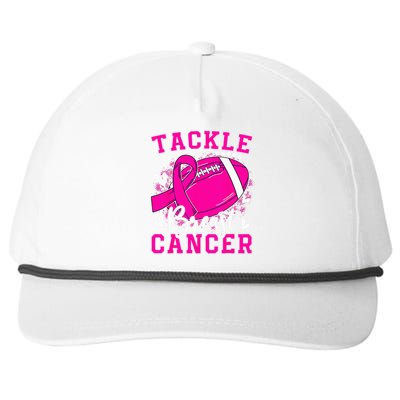 Tackle Football Pink Ribbon Breast Cancer Awareness Kids Snapback Five-Panel Rope Hat