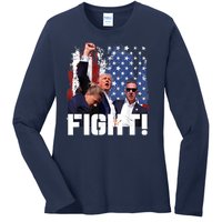 Trump First Pump Fight Ladies Long Sleeve Shirt