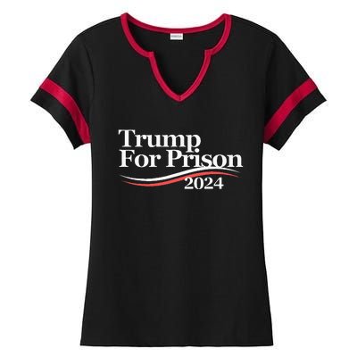 Trump For Prison 2024 Ladies Halftime Notch Neck Tee