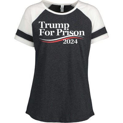 Trump For Prison 2024 Enza Ladies Jersey Colorblock Tee